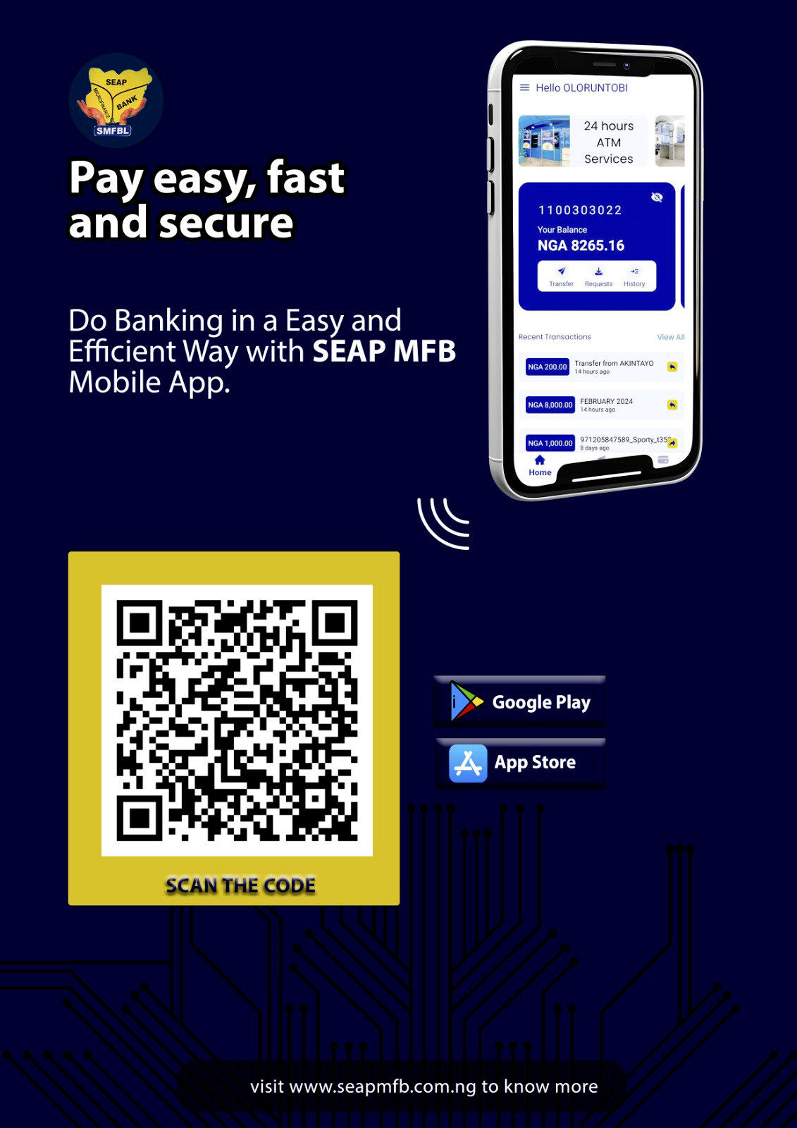 SEAP MFB Mobile App's QR Code.